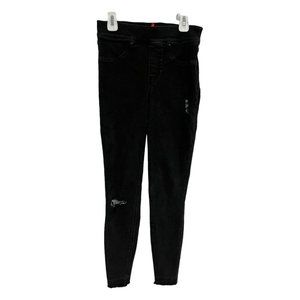 Spanx Jeans Womens XS/TP Black Skinny Ripped Pullon‎ High Rise Stretch Denim